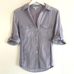 Standard James Perse Contrast Ribbed Button Down